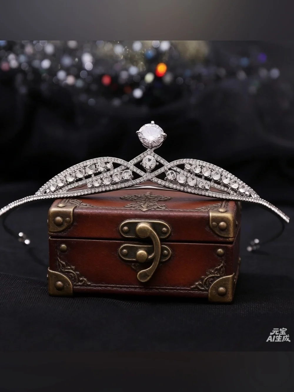 Elegant Silver Crystal Tiara Headpiece - Women Accessories